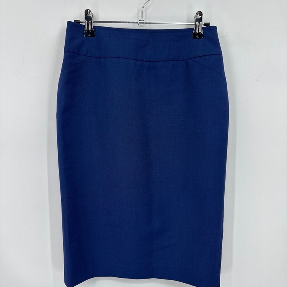 Reiss Wool blend Pencil skirt Royal Navy Blue Size 2 - Picture 1 of 5